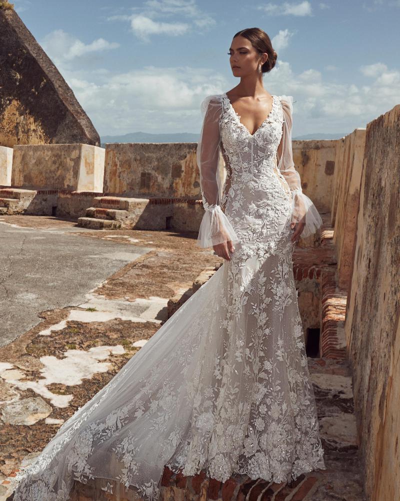 Style 123124 - Calla Blanche Wedding Dress - White Rose Bridal Newark NJ (view 3)